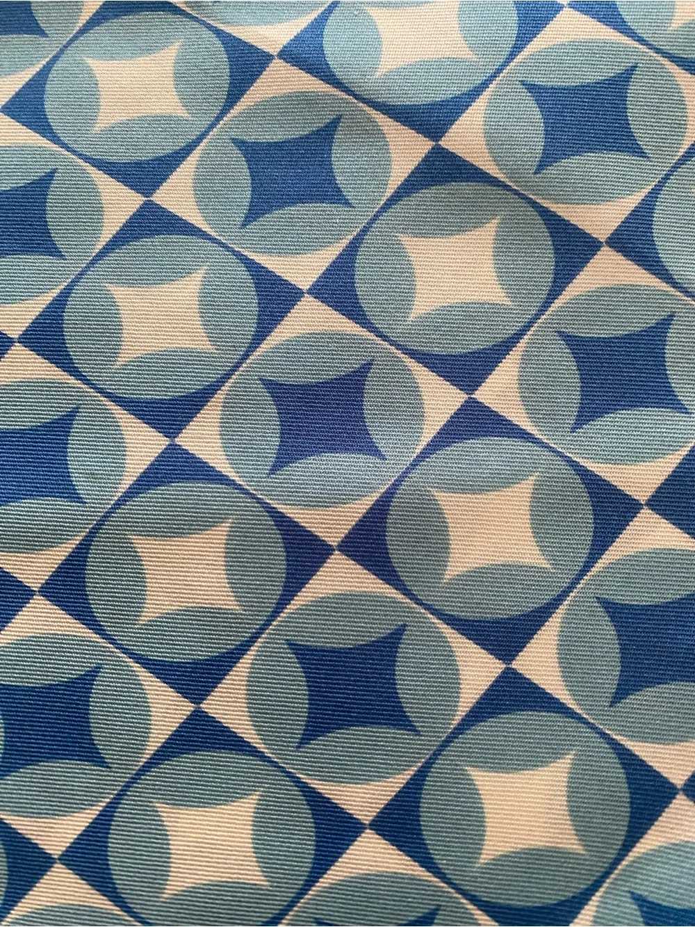 Gorgeous Geometric Blue Silk Scarf